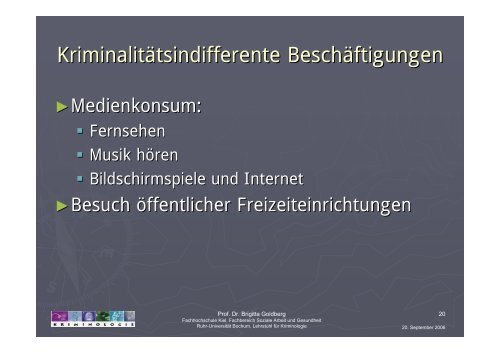 Zusammenhänge zwischen Freizeit und Kriminalität bei Jugendlichen