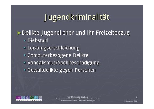 Zusammenhänge zwischen Freizeit und Kriminalität bei Jugendlichen