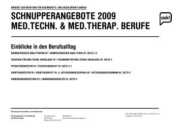 schnupperangebote 2009 med.techn. & med.therap. berufe