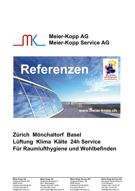 Meier-Kopp AG Meier-Kopp Service AG Zürich Mönchaltorf Basel ...