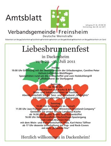 Amtsblatt Liebesbrunnenfest - Verbandsgemeinde Freinsheim