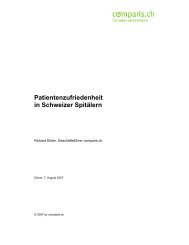 Patientenzufriedenheit in Schweizer Spitälern - Comparis.ch