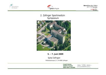 2. Zofinger Sportmedizin Symposium - SGSM