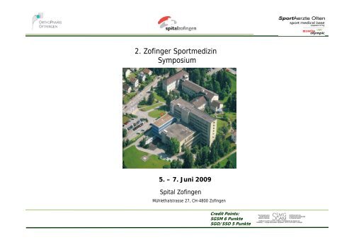 2. Zofinger Sportmedizin Symposium - SGSM