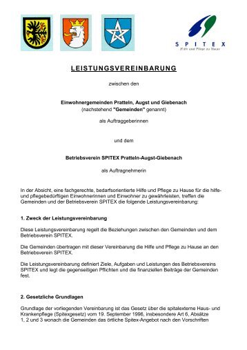 Spitex Leistungsvereinbarung - Gemeinde Giebenach