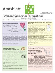 Amtsblatt - Verbandsgemeinde Freinsheim