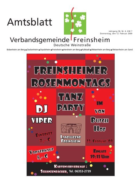 Amtsblatt - Verbandsgemeinde Freinsheim