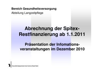 Info Spitex Restfinanzierung Folien Netz - Abteilung Langzeitpflege