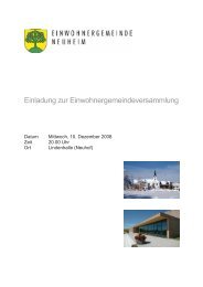 Botschaftsbericht GV 10.12.2008.pdf - Gemeinde Neuheim