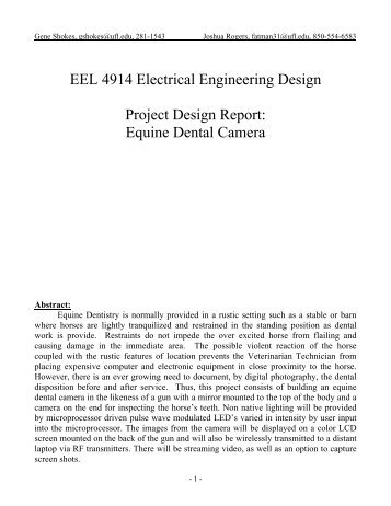 EEL 4914 Electrical Engineering Design Project Design Report ...