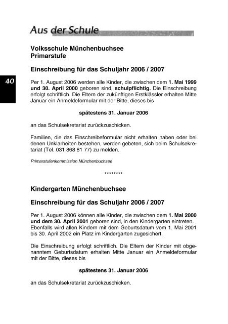 Buchsi -Info - Gemeinde Münchenbuchsee