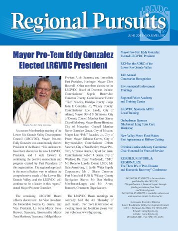 Mayor Pro-Tem Eddy Gonzalez Elected LRGVDC President