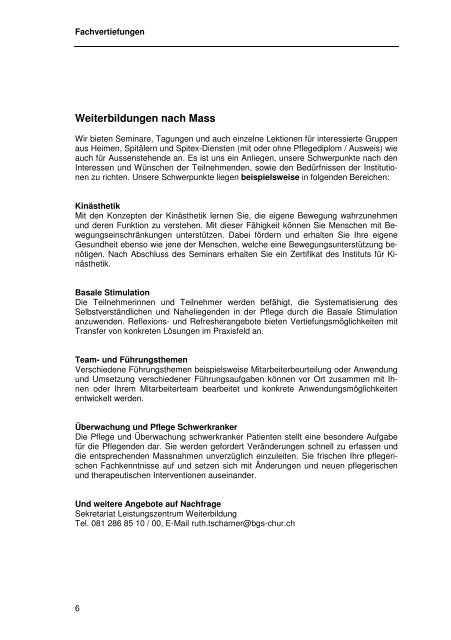 Kursprogramm 2011 - BGS-Chur