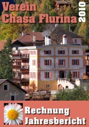 Jahresbericht Chasa Flurina (pdf 17 MB) - Ursobrist