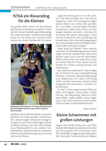 Info1-2007 - Sport und Schwimmclub Karlsruhe eV