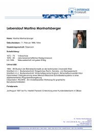 Lebenslauf Martina Manhartsberger - Interface Consult