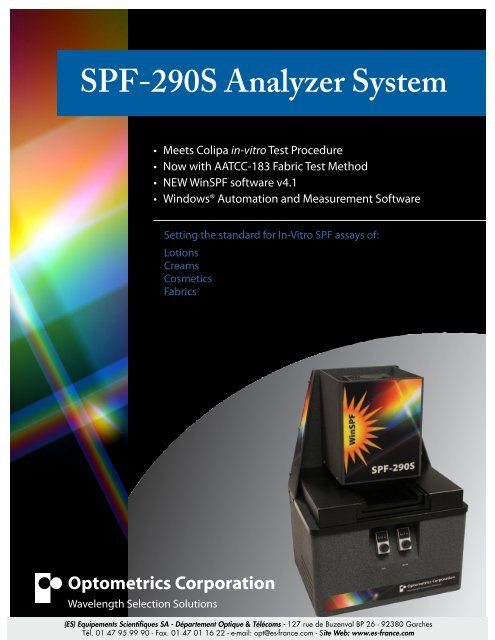 SPF-290S Analyzer System - Equipements Scientifiques