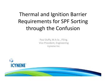 Thermal and Ignition Barrier Requirements for SPF Sorting through ...