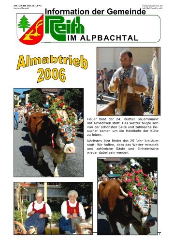 Ausgabe 6/2006 - Reith im Alpbachtal