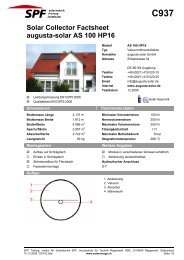 Solar Collector Factsheet augusta-solar AS 100 HP16 - B. energie AG