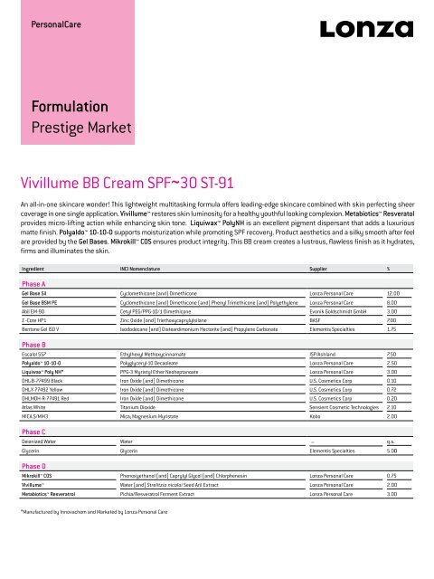 bb cream formulation