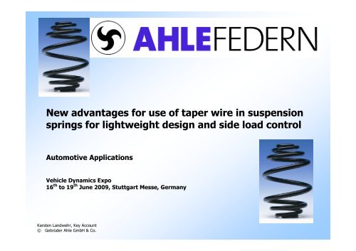 Side-Load Spring - Vehicle Dynamics Expo