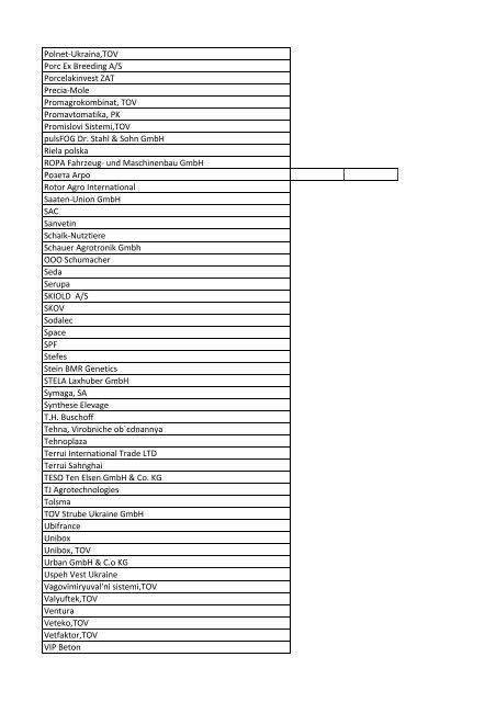 Preliminary Exhibitor List AAS IA 2013 - IFW-Expo