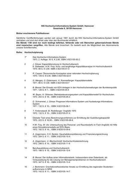 PDF-Fassung - Hochschul-Informations-System GmbH