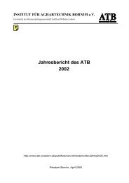 Forschungsrahmenplan des ATB 1999 - 2001