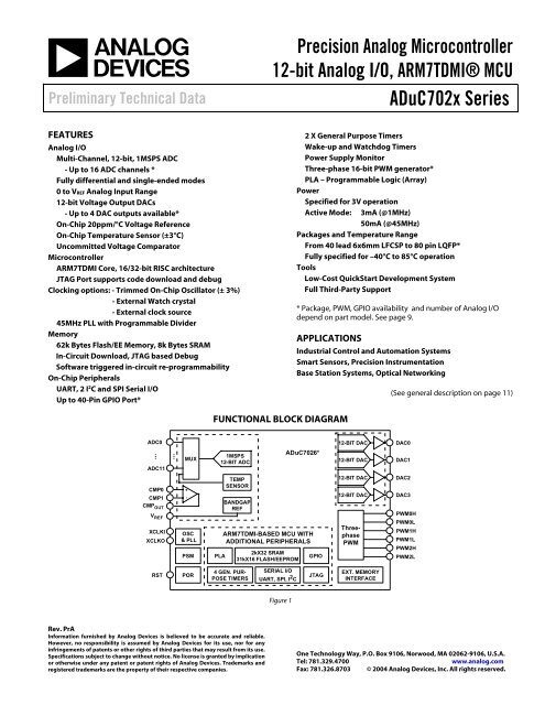 Analog Devices ADuC7019, ADuC7020, ADuC7021 ... - Keil