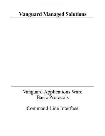 Command Line Interface - Vanguard Networks