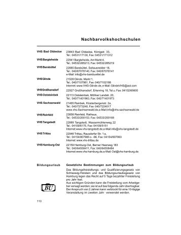 Nachbarvolkshochschulen - VHS Ahrensburg