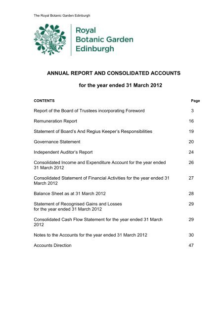 Annual Accounts 2011-2012 (pdf - 973 kB) - Royal Botanic Garden ...