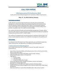 First Call for Papers Automotive SYS Conference 2012 - Vda Qmc