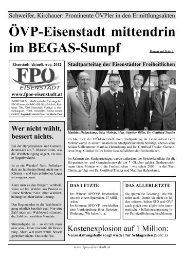 ÖVP-Eisenstadt mittendrin im BEGAS-Sumpf - FPÖ-Eisenstadt