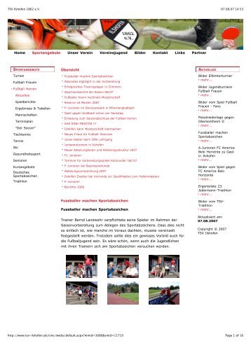 Berichte 2006/2007 - TSV Ilshofen 1862 eV