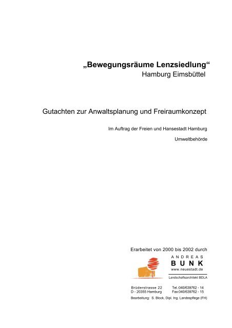 Bewegungsräume Lenzsiedlung - Landschaftsarchitekt Andreas Bunk