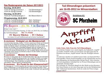 Anpfiff-Aktuell 2012-16-05- TuS-SC Pforzheim - TuS Ellmendingen