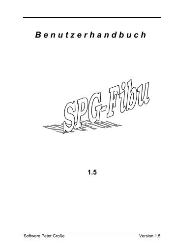 Benutzerhandbuch SPG Fibu Version 1.5