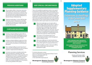 Extensions To Dwellings In The Green Belt - Bromsgrove