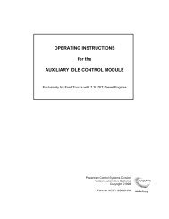 Operating Instructions For The Auxiliary Idle Control ... - Ford Fleet