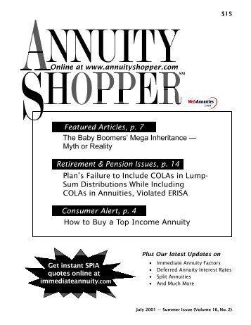 Jul. 2001 - Annuity Shopper Magazine