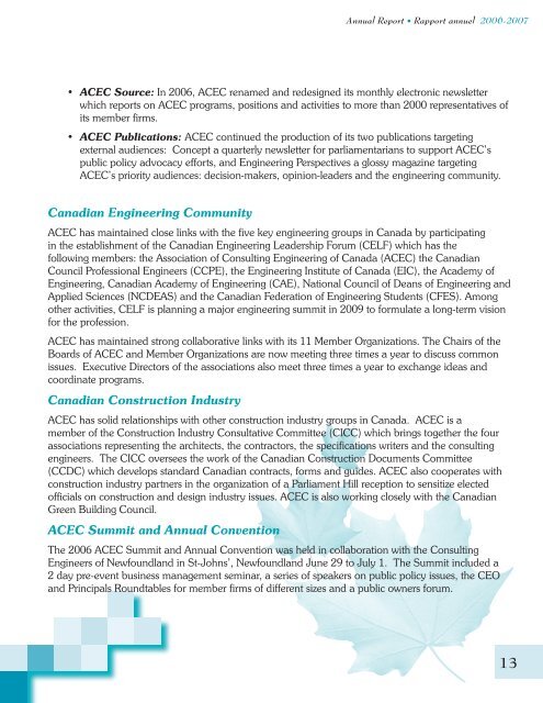 ACEC Annual Report - Association of Consulting Engineering ...