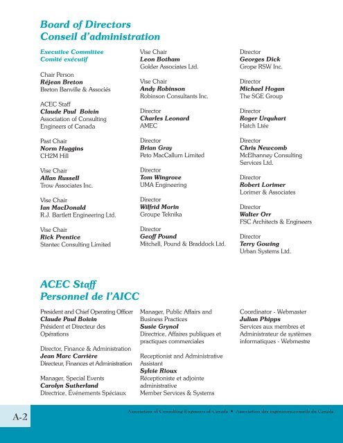 ACEC Annual Report - Association of Consulting Engineering ...