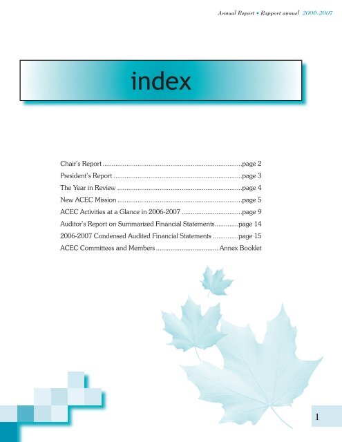 ACEC Annual Report - Association of Consulting Engineering ...