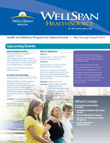 Health and Wellness Programs for Adams County ... - WellSpan Health