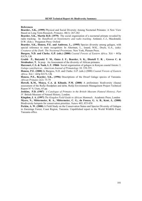 Family / Scientific name - Coastal Forests of Kenya and Tanzania