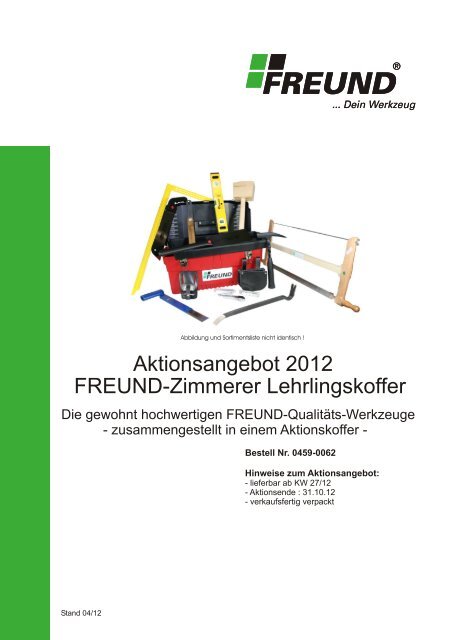 FREUND Lehrlingskoffer Zimmerer 2012 - Freund & CIE.
