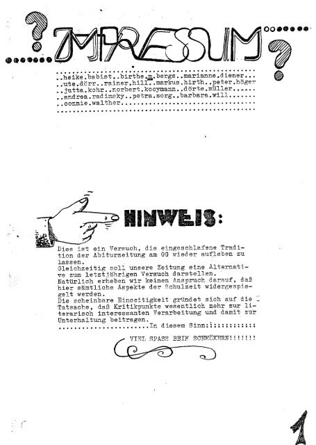 Abizeitung Dezember 1980 - Freunde des Gymnasiums Gernsheim