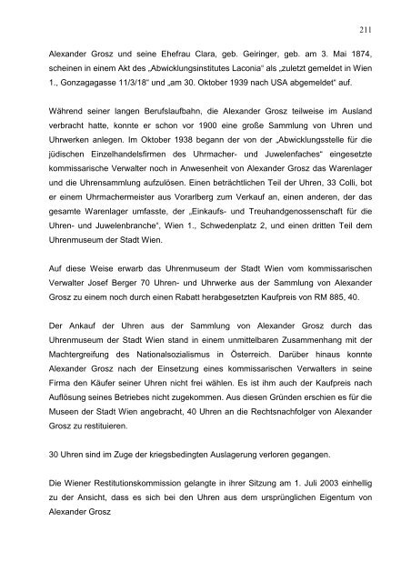 Achter Bericht des amtsführenden Stadtrates für - Wien Museum